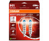 2 polttimon paketti H1 Osram Night Breaker Laser +150% - 64150NL-2HB