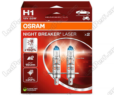 2 polttimon paketti H1 Osram Night Breaker Laser +150% - 64150NL-2HB