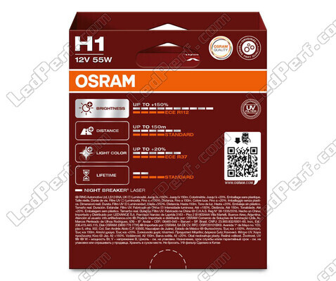 2 polttimon paketti H1 Osram Night Breaker Laser +150% - 64150NL-2HB