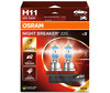 Polttimot H11 OSRAM Night Breaker® 220 - 64211NB220-2HB -Duo Box