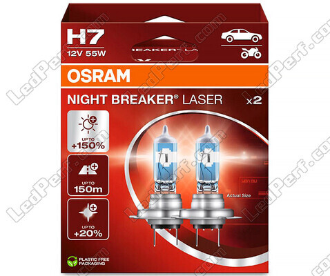 2 polttimon paketti H7 Osram Night Breaker Laser +150% - 64210NL-2HB