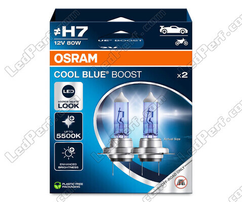 Polttimot H7 Osram Cool Blue Boost 5 500K effect xenon viite: 62210CBB-2HB 2 polttimon pakkauksessa