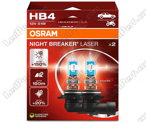 2 polttimon paketti HB4 Osram Night Breaker Laser +150% - 9006NL-2HB