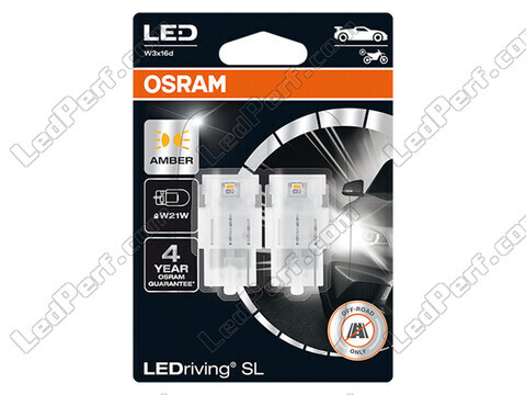 Oranssit W21W / WY21W LED-polttimot Osram LEDriving® SL - W3x16d