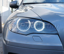 Angel Eyes -led-paketti H8 (valkoinen puhtaan 6000K) BMW X6 (E71 E72) -mallille - MTEC V3.0